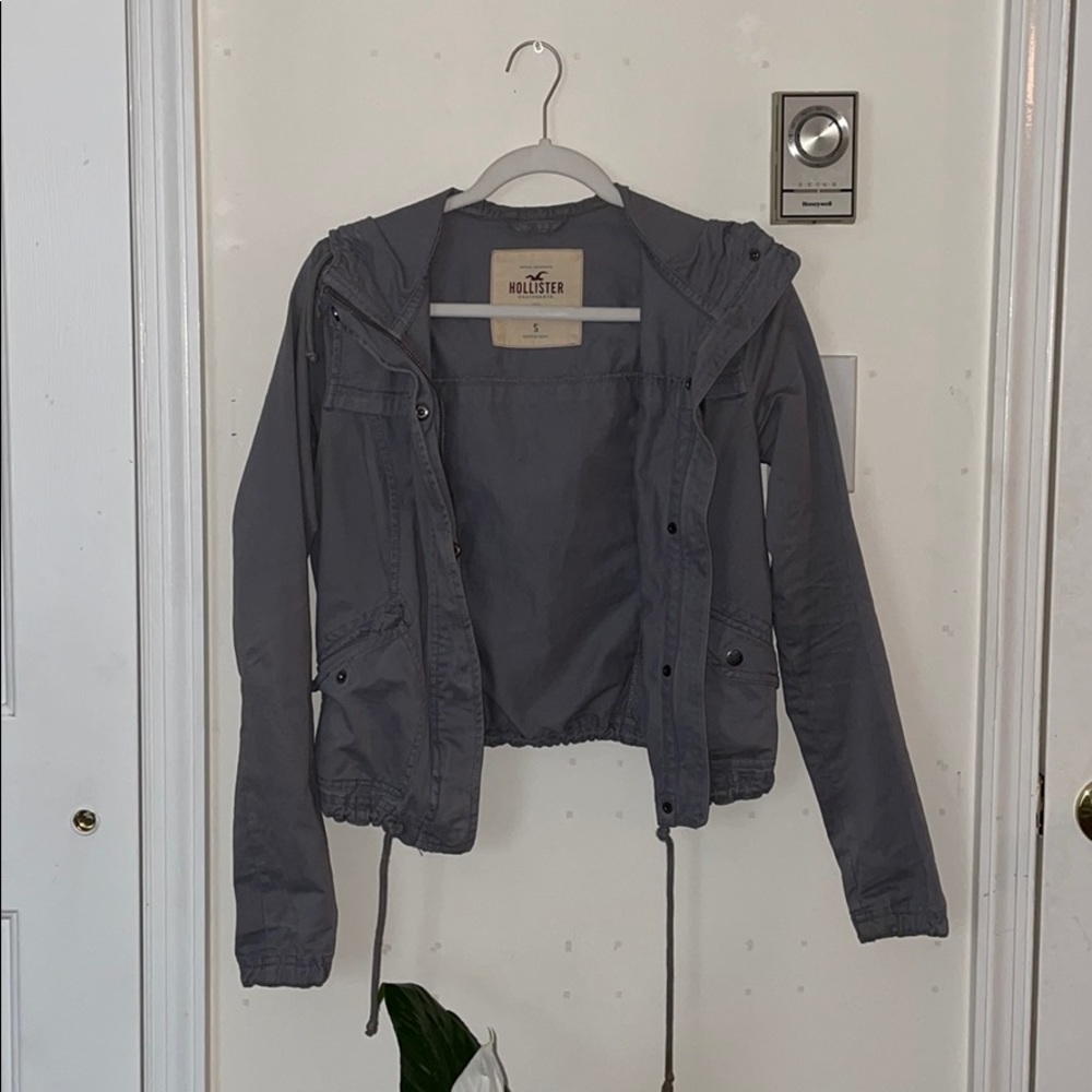 ✨SOLD Grey Cargo Utility Zip Jacket